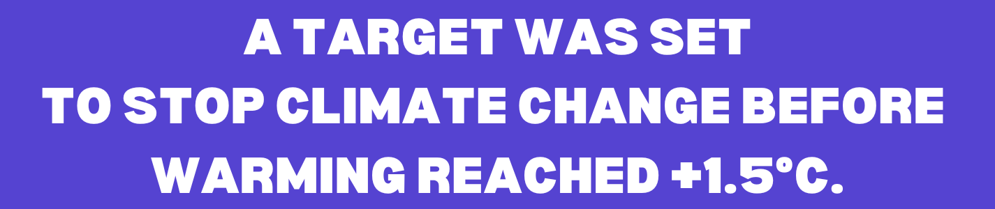 A TARGET WAS SET TO STOP CLIMATE CHANGE BEFORE WARMING REACHED 1.5°c