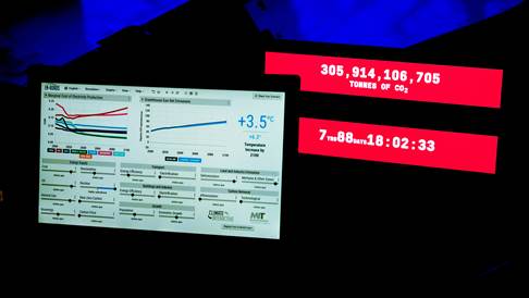 En-ROADS and Climate Clock projections at Harvard on April 22 2022